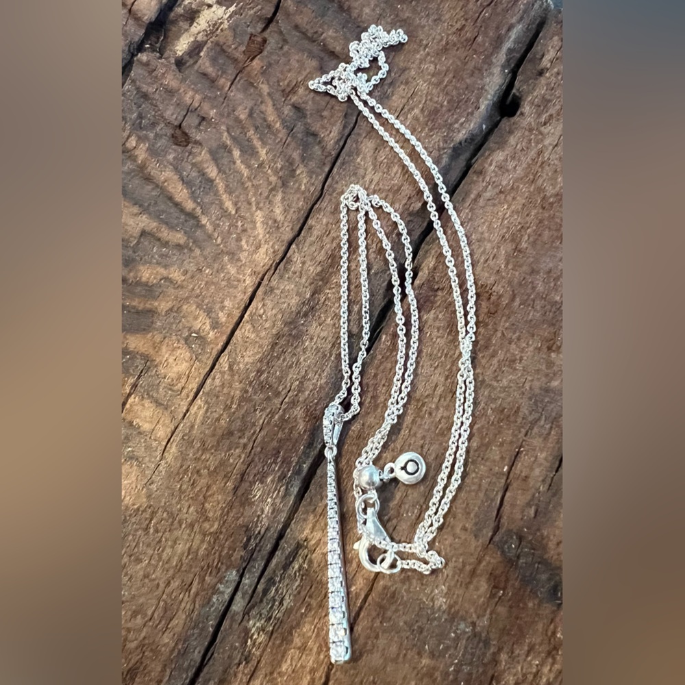 Authentic Pandora Necklace Shooting Star Pave Zirconia Minimalist Pendant 22”